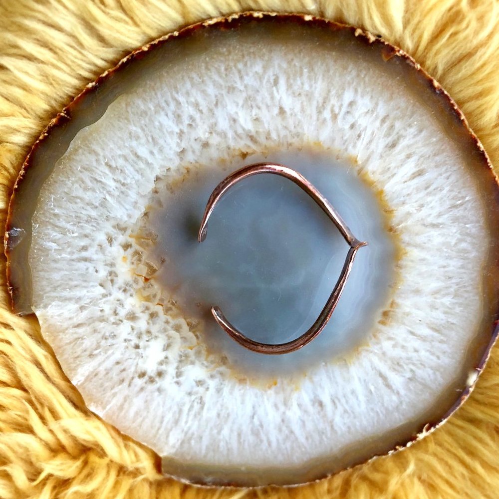 Solid Copper Cuff Bracelet Native Artist - image 1